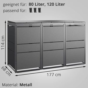 Produktbild für Mülltonnenbox MBOX24 Modern, Metall