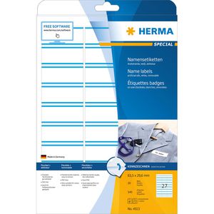 Namensetiketten Herma 4513, weiß/blau