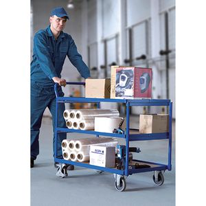 Produktbild für Tischwagen VARIOfit sw-600.600, aus Metall &amp; Holz