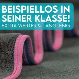 Produktbild für Handtuch HUND-IST-KÖNIG HHT-V4, grau-rosa, 75 x 130 cm