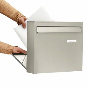 Produktbild für Briefkasten Burg-Wächter Borkum 3878 Ni, silber, aus Edelstahl