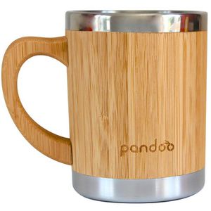 pandoo Kaffeebecher Coffee to go, Edelstahl / Bambus, braun, 250ml