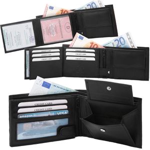 Produktbild für Portemonnaie FaVolmer V011, schwarz, aus Echt Leder