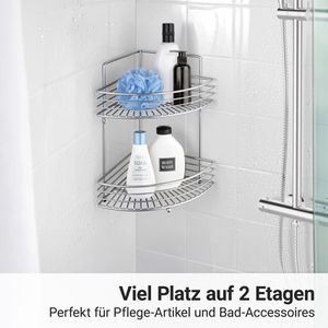 Produktbild für Duschablage Wenko Eckwandablage Milano, verchromt