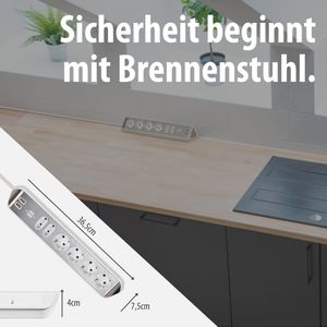 Produktbild für Tischsteckdose Brennenstuhl estilo, mit 2 m Schuko Kabel
