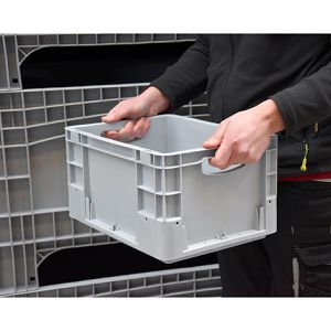 Produktbild für Eurobox Alpha-Paletten Silverline, grau, 20 Liter