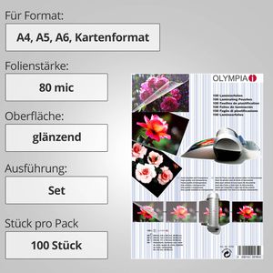 Produktbild für Laminierfolien Olympia 9165, Set