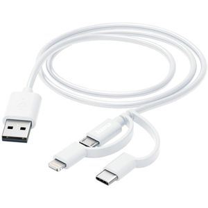 Produktbild für Ladekabel Hama 201536 3in1 Multi, weiß, 1m
