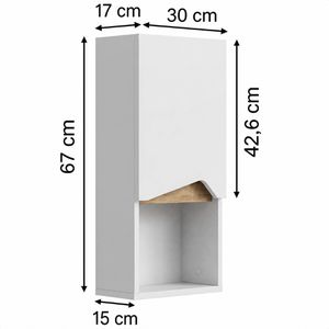 Produktbild für Bad-Hängeschrank Vicco Marelle, weiß / artisan eiche
