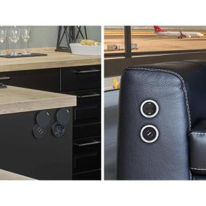 Produktbild für Einbausteckdose EVOline One, mit 3 m Kabel