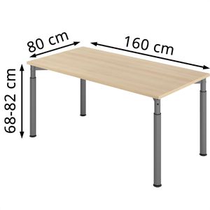 Produktbild für Schreibtisch Hammerbacher Y-Serie, eiche / graphit