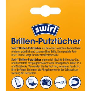 Produktbild für Brillenputztücher Swirl streifenfrei und hygienisch, feucht