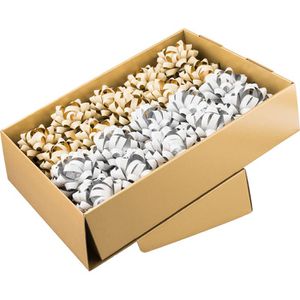 Produktbild für Geschenkschleife Präsent silber / gold Glitter