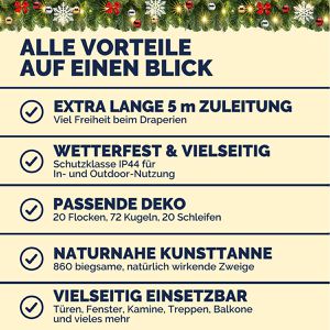 Produktbild für Weihnachtsgirlande CASARIA 107697, für innen und außen IP44