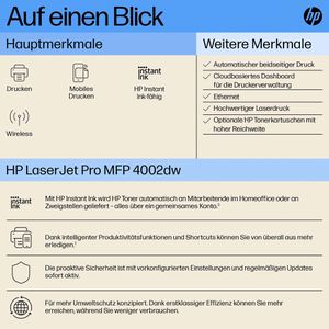 Produktbild für Laserdrucker HP LaserJet Pro 4002dw, s/w
