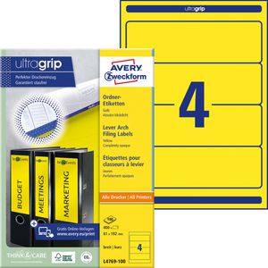 Produktbild für Rückenschilder Zweckform L4769-100, gelb