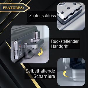 Produktbild für Transportkoffer YPC EliteGuard, abschließbar, aus Aluminium