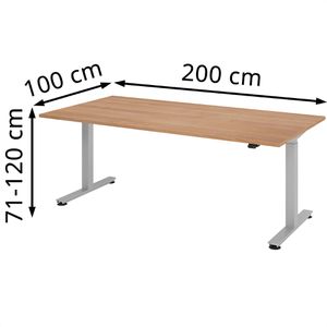 Produktbild für Schreibtisch Hammerbacher XMST 2E, nussbaum/silber