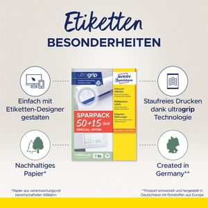 Produktbild für Universaletiketten Zweckform 4781-65, weiß