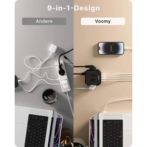 Produktbild für Steckdosenwürfel Voomy Power Cube S10, mit Schalter, schwarz