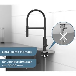 Produktbild für Küchenarmatur Schütte Miami, schwarz matt