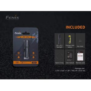 Produktbild für Taschenlampe Fenix E01 V2.0, LED, mit Batterie
