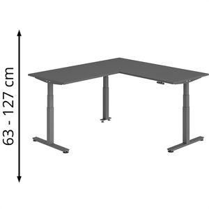 Produktbild für Schreibtisch Hammerbacher XDSMW, graphit / graphit