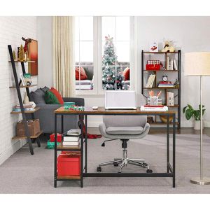 Produktbild für Schreibtisch Vasagle LWD47X, braun / schwarz