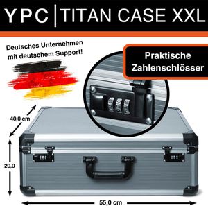 Produktbild für Transportkoffer YPC TitanCase XXL, abschließbar, aus Aluminium