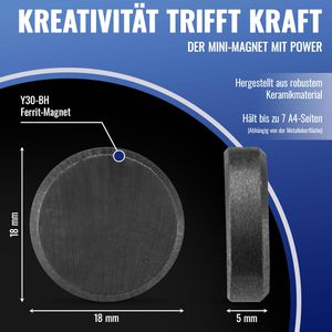 Produktbild für Magnete Poppstar 1011080 Ferrit, schwarz