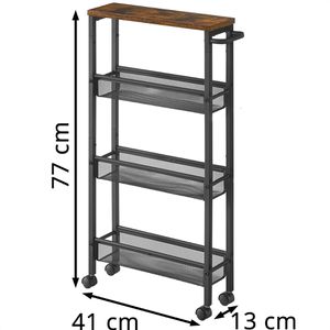Produktbild für Nischenregal Vasagle LRC032B01V schwarz mit Rollen