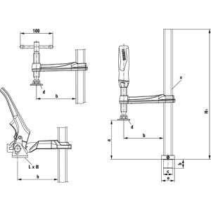 Produktbild für Werktischspanner Bessey TW22-20-10-2K, 200/100