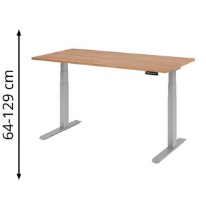 Produktbild für Schreibtisch Hammerbacher XDKB 16, nussbaum / silber