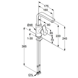 Produktbild für Waschtischarmatur KLUDI ZENTA SL, 480280565, verchromt
