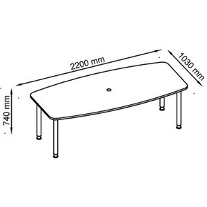 Produktbild für Konferenztisch Hammerbacher KT22C