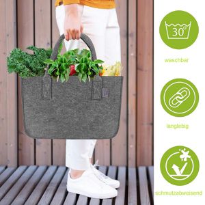 Produktbild für Einkaufstasche Idea-Home Valencia Shopper, dunkelgrau