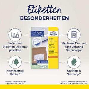 Produktbild für Universaletiketten Zweckform 6138, selbstklebend, weiß