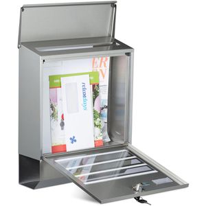 Produktbild für Briefkasten Relaxdays 10020768, silber, aus Edelstahl
