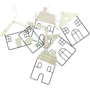 Produktbild für Weihnachtsbaumschmuck Frank-Flechtwaren Häuser, 10-12 cm