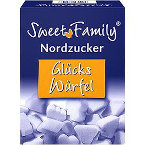 Zucker Sweet-Family Glücks-Würfel, weißer Kristallzucker