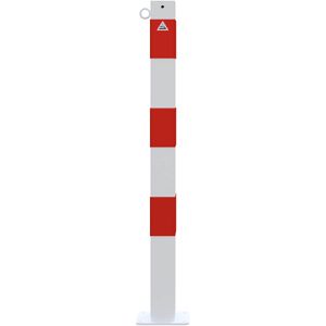Absperrpfosten Schake 470PB/1, 1 Öse, rot/weiß, aus Metall