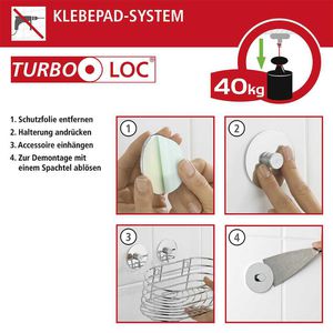 Produktbild für Duschablage Wenko Turbo-Loc Eckablage, verchromt