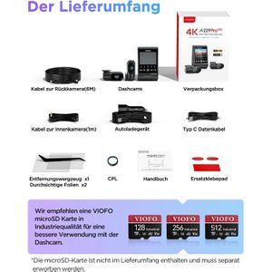 Produktbild für Dashcam VIOFO A229 Pro 3CH, Auto