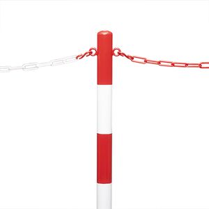 Produktbild für Absperrpfosten Moravia EXTERN, rot/weiß, aus Metall