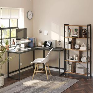 Produktbild für Schreibtisch Vasagle LWD56BK, schwarz / schwarz