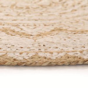 Produktbild für Teppich vidaXL Jute, rund, geflochten, Ø 120cm