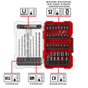 Produktbild für Bohrer-Bit-Set Einhell M-Case Uni, 108763