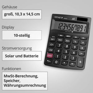 Produktbild für Taschenrechner Genie 205MD, mit MwSt-Berechnung