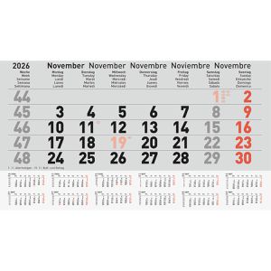 Produktbild für 3-Monatskalender Brunnen 1070210806, grau, mit Ferienübersicht