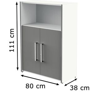 Produktbild für Kombischrank Kerkmann Move, graphit / weiß